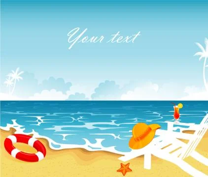Summer tropical banner Stock Illustration