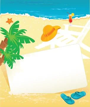 Summer tropical banner Illustrazione stock