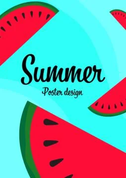Summer tropical fresh fruit vector background,happiness holiday poster advert Stock Illustration