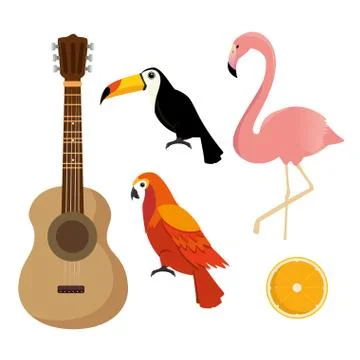 Summer tropical graphic elements Illustrazione stock