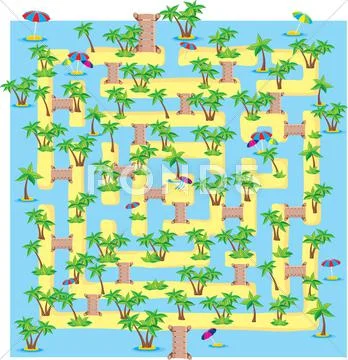 Summer tropical labyrinth Stock Illustration