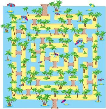 Summer tropical labyrinth Stock Illustration
