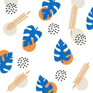 Summer Tropical Leaf Seamless Pattern with Fresh Botanical Design イラスト素材