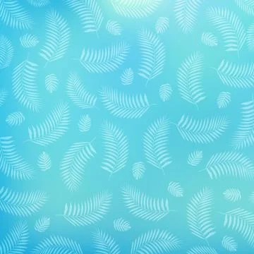 Summer tropical palm leaves pattern on blue background Stock Illustration