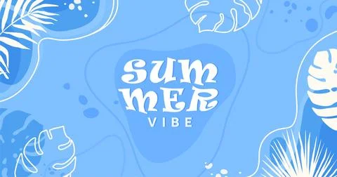 Summer tropical vector background. Tropic banner with white jungle palm leave Stock Illustration