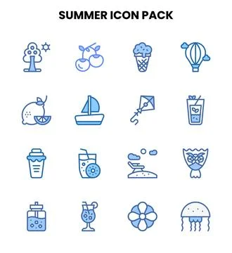 Summer Two Colour UI Icons Pack イラスト素材