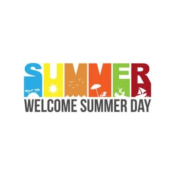 Summer type font design vector Stock Illustration