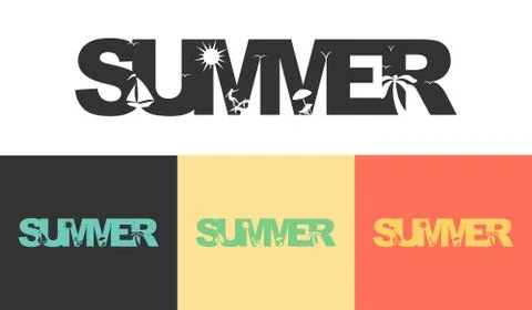 Summer type font design vector Stock Illustration