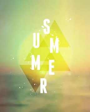 Summer Typographic Design Poster Stock Illustration
