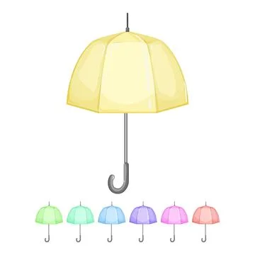 Summer umbrella rain cartoon vector graphic Stock Illustration