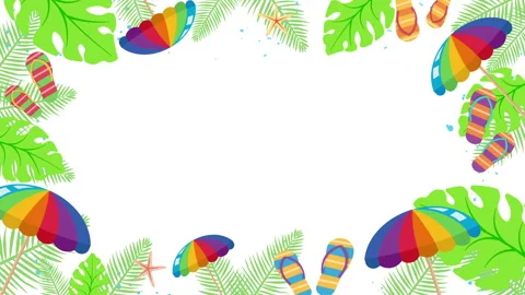 SUMMER UMBRELLAS SHOES FRAME Stock Footage 260311961