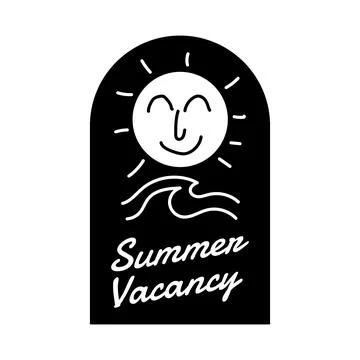 Summer Vacancy Concept, With Monogram Style Perfect for Event Logo Stock Illustration