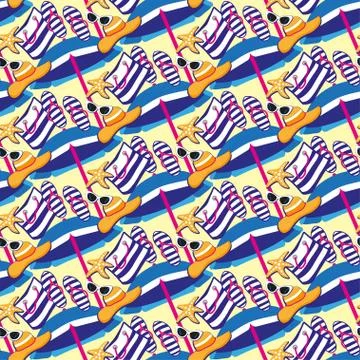 Summer vacation accessories Stock Illustration