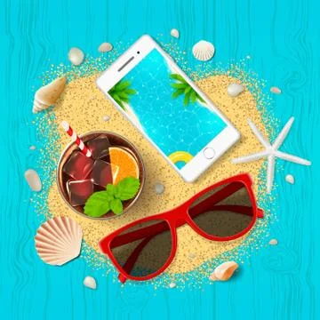 Summer vacation background Stock Illustration