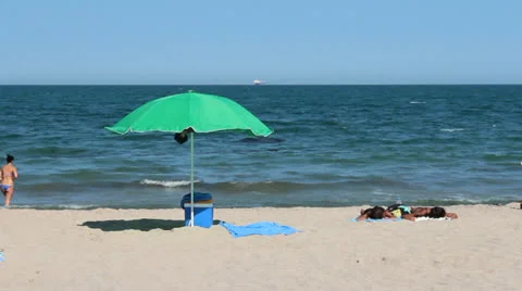 Summer vacation on the beach Stock Footage 26074413