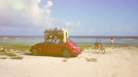 Summer vacation on the beach Stock Footage 39217148