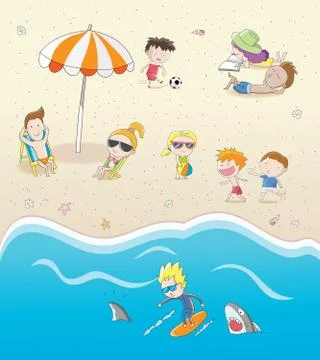 Summer vacation on the beach Иллюстрация