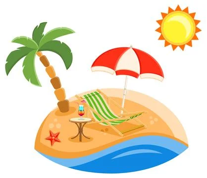 Summer Vacation on the Beach Illustrazione stock
