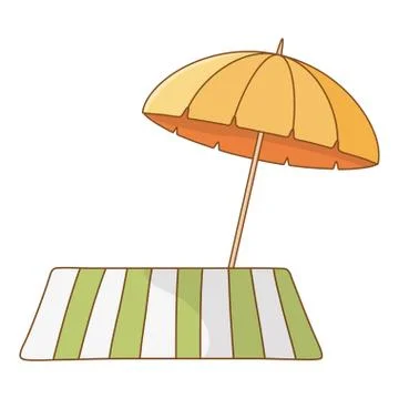 Summer vacation beach objects cartoon Stock Illustration