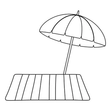 Summer vacation beach objects cartoon Stock Illustration