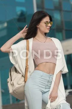 Summer vacation. Beautiful fashion girl Stock Photos