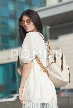 Summer vacation. Beautiful fashion girl Stock Photos