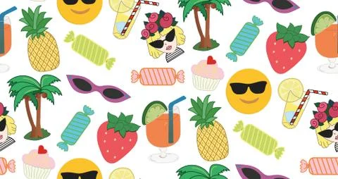 Summer vacation beautiful pattern Stock Illustration