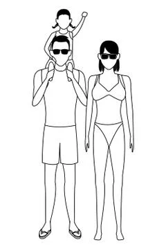 Summer vacation cartoon Stock Illustration