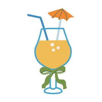 Summer vacation celebration design with refreshing tropical drink illustration イラスト素材