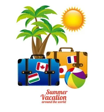 Summer Vacation design 스톡 일러스트