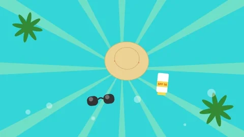 Summer Vacation Elements Background Animation Stock Footage 347018440