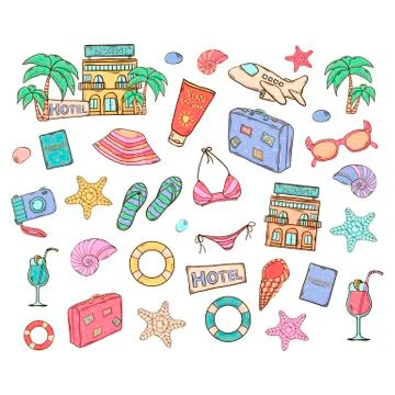 Summer vacation  elements イラスト素材