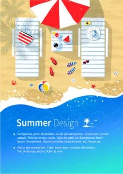 Summer vacation flyer design Stock Illustration