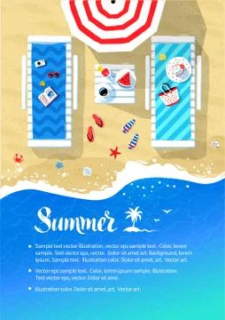 Summer vacation flyer design Stock Illustration