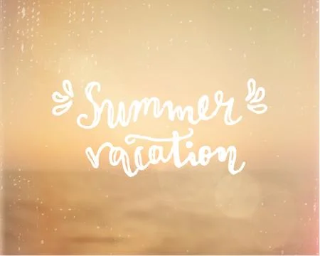 Summer Vacation Hand Lettered Design Stock Illustration