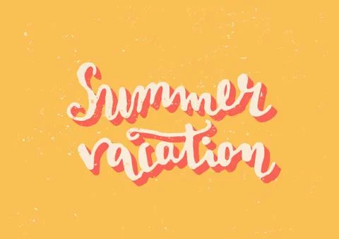 Summer Vacation Hand Lettered Design Stock Illustration