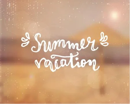 Summer Vacation Hand Lettered Design Stock Illustration