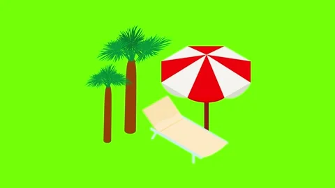 Summer vacation icon animation Stock Footage 152576312