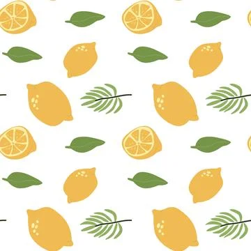 Summer vacation lemon and leaf pattern for design and crafts Illustrazione stock