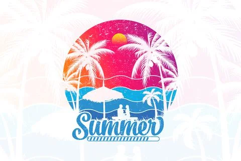 Summer vacation loading graphic vector t shirt design Stock Illustration