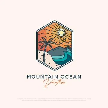 Summer vacation logo design vector illustration template, outdoor logo insp.. Stock Illustration
