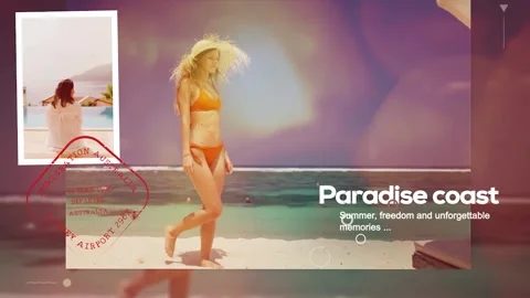 Summer Vacation Memories Travel Slideshow Opener After Effects stock