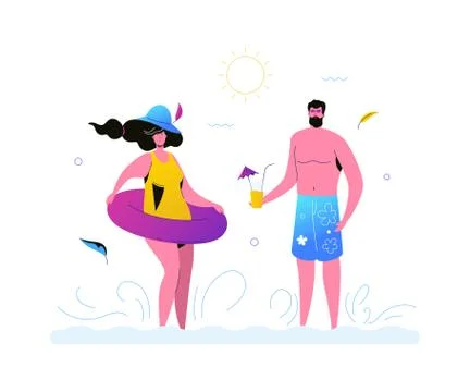 Summer vacation - modern flat design style illustration Stock Illustration