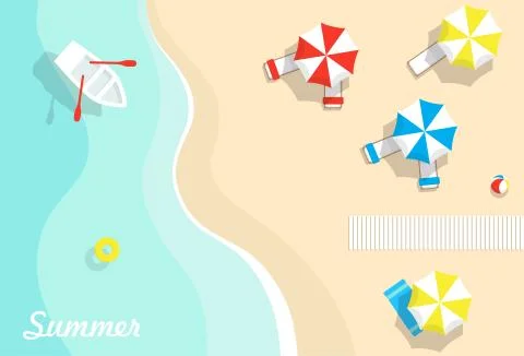 Summer vacation on the sea background Stock Illustration