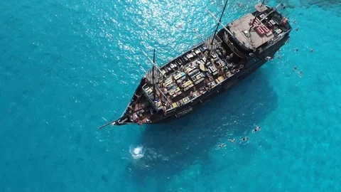 Summer vacation on a ship in Cyprus Stock Footage 103542373