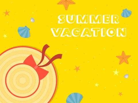 Summer vacation, Summer beach poster vector illustration Stock Illustration