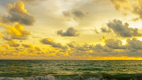 Summer vacation sunset on sea beach colorful sky with cloud zoom out Stock Footage 112703255