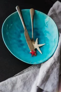 Summer vacation table setting Stock Photos