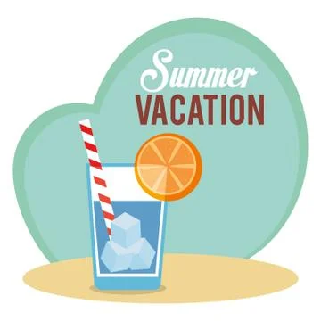 Summer vacations with cocktail イラスト素材