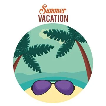 Summer vacations with sunglasses Stockillustratie